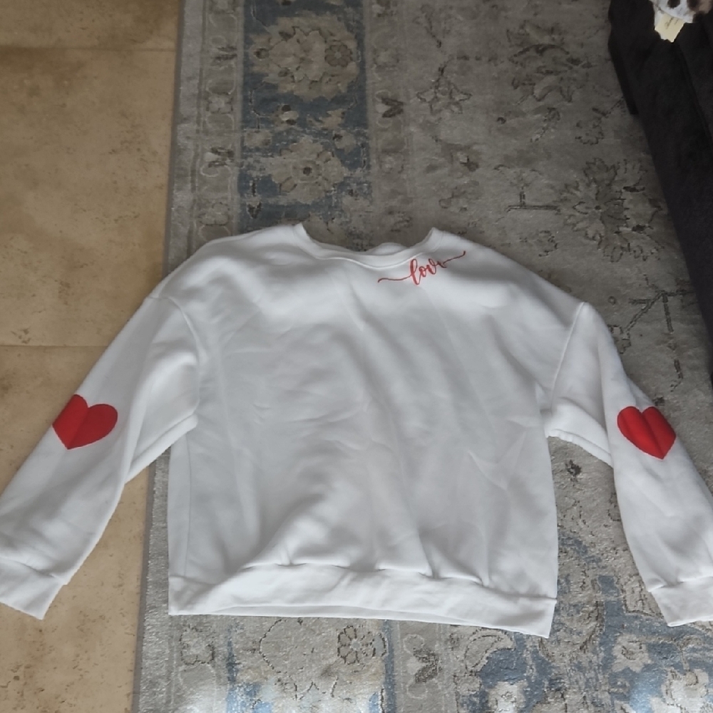 SHEIN White Top with Red Detail